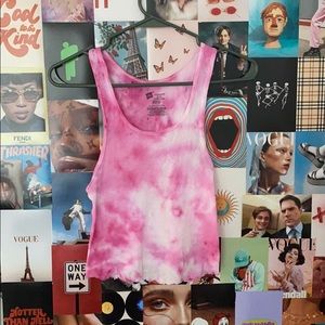 pink tye dye tank top *homemade*